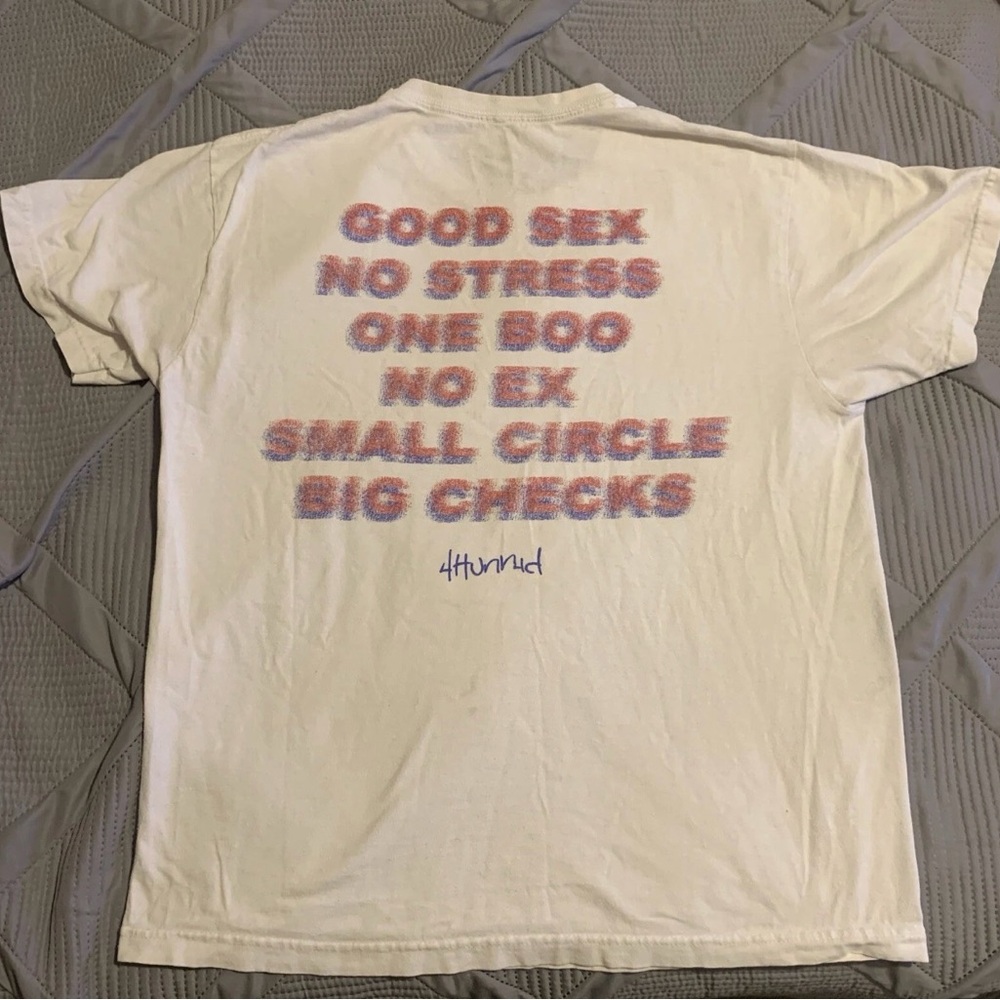 YG 4Hunnid No Stress Lyrics White Shirt Men’s Large